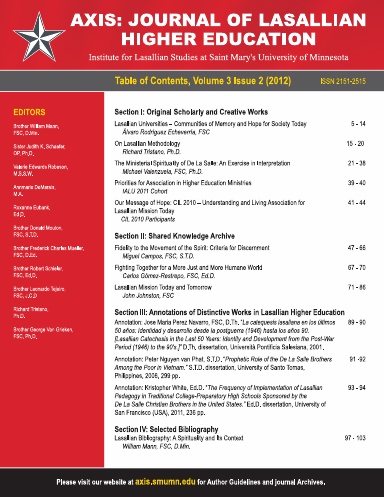 AXIS: Journal of Lasallian Higher Education 3:2