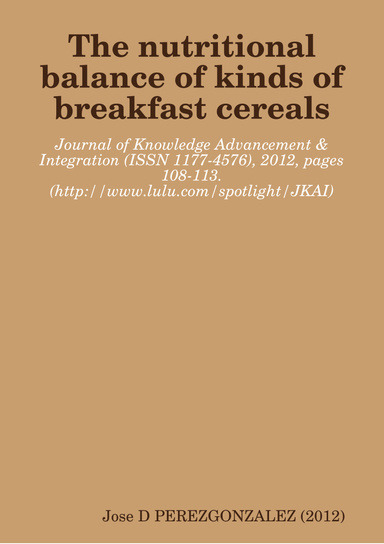 The nutritional balance of kinds of breakfast cereals