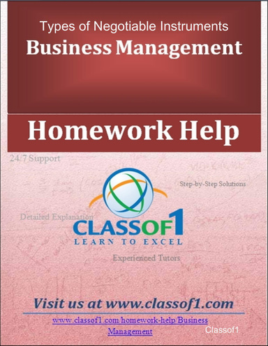 Types of Negotiable Instruments