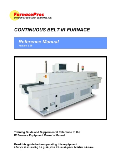 Continuous Belt Furnace Reference Manual v2.6