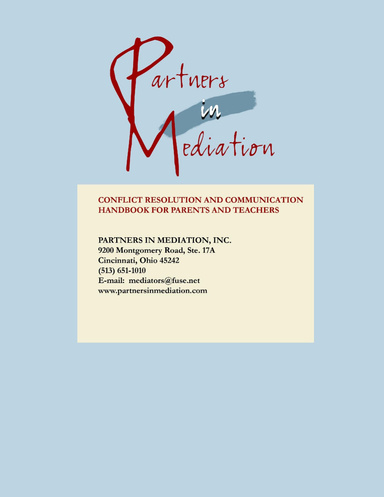 CONFLICT RESOLUTION AND COMMUNICATION HANDBOOK FOR PARENTS AND TEACHERS
