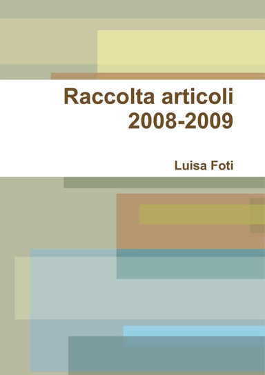 Raccolta articoli 2008-2009