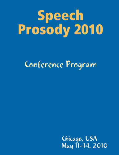Speech Prosody 2010 Conference Program