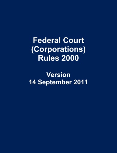 Federal Court (Corporations) Rules 2000