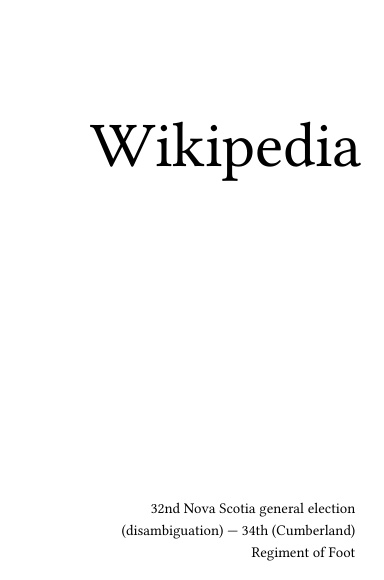 Volume 0491, 32nd Nova Scotia general election (disambiguation) --- 34th (Cumberland) Regiment of Foot