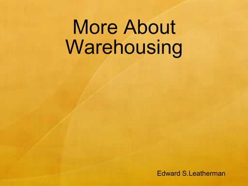 More About Warehousing