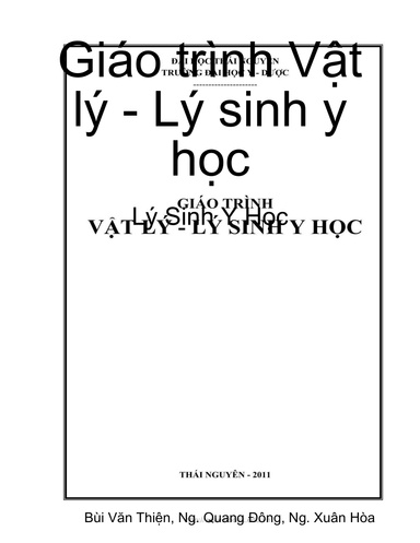 Giáo Trình Vật Lý - Lý Sinh Y Học