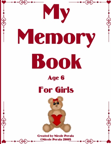 My Memory Books Age 6 For Girls