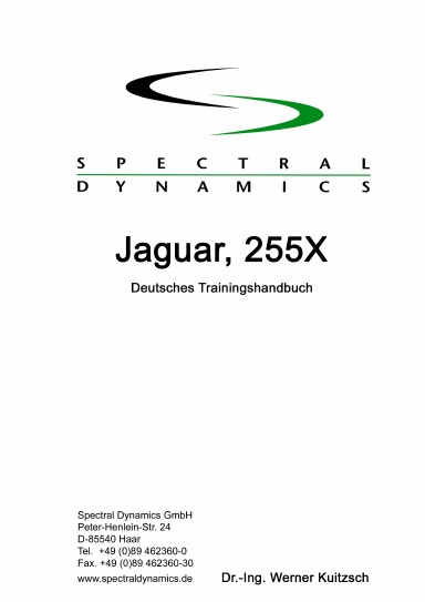 Jaguar, 255X Deutsche Trainingsunterlage