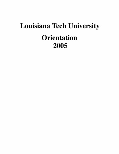 Orientation 2005 at Louisiana Tech University