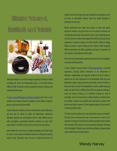 Alternative Medicines vs. Scientifically-based Medicines