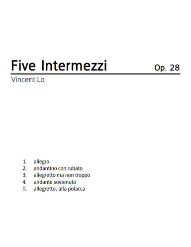Five Intermezzi
