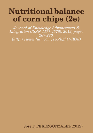 Nutritional balance of corn chips 2e