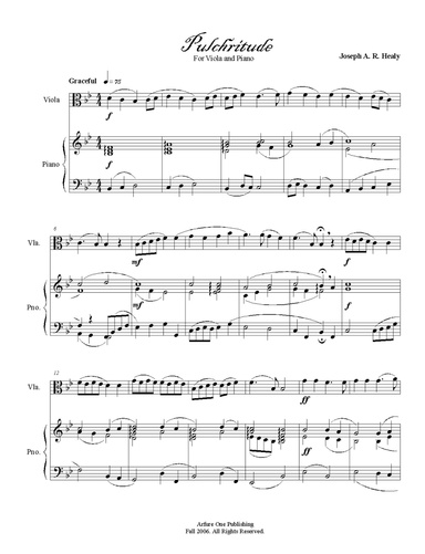 "Pulchritude For Viola and Piano"