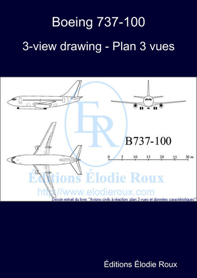3-view drawing - Plan 3 vues - Boeing 737-100