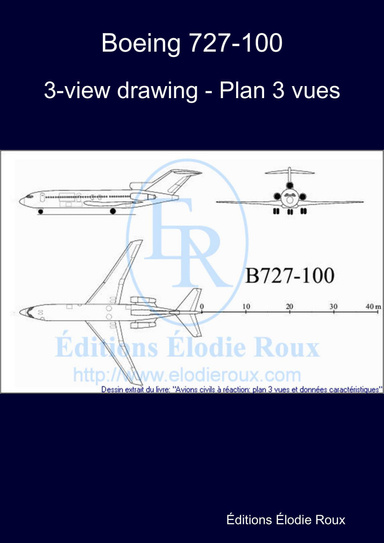 3-view drawing - Plan 3 vues - Boeing 727-100