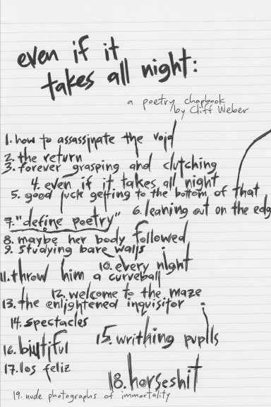 even if it takes all night: a poetry chapbook