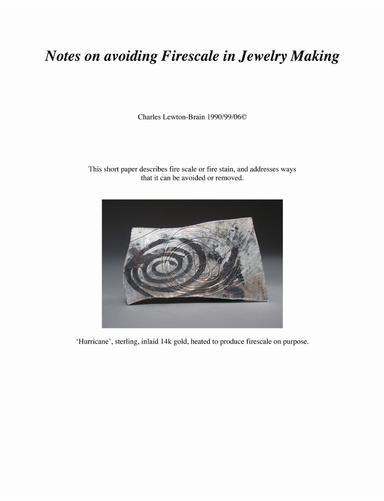Preventing and Avoiding Fire-scale when Jewelry Making