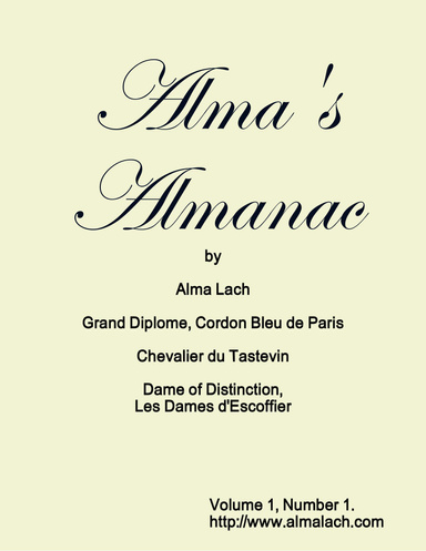 Alma's Almanac, Volume 1, Number 1