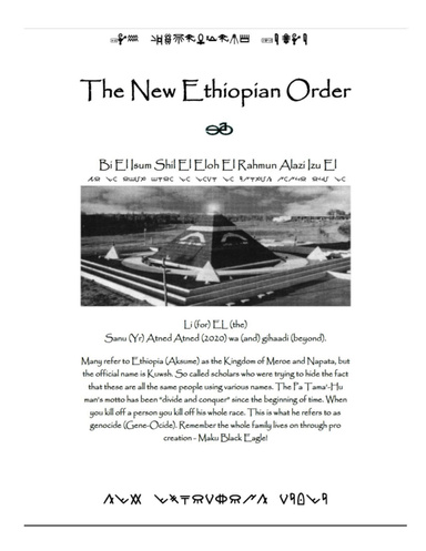 The New Ethiopian Order