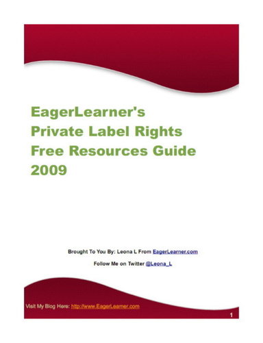 Free Private Label Rights PLR Resource Guide