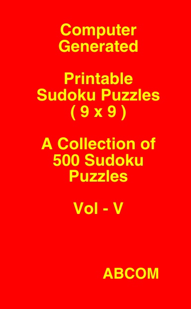 Printable Sudoku Puzzles 9x9 Vol - V