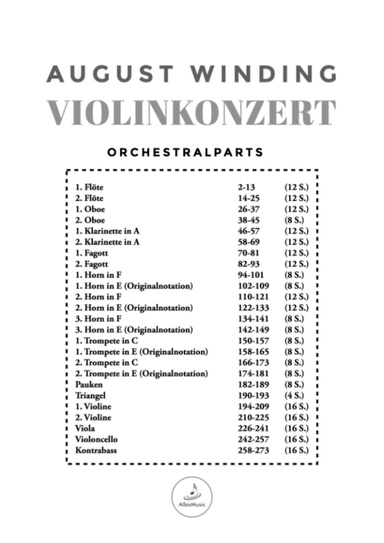 Violinkonzert op. 11 Orchestralparts
