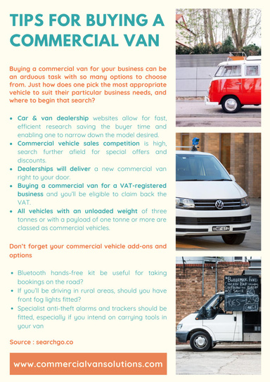Tips for Buying a Commercial Van