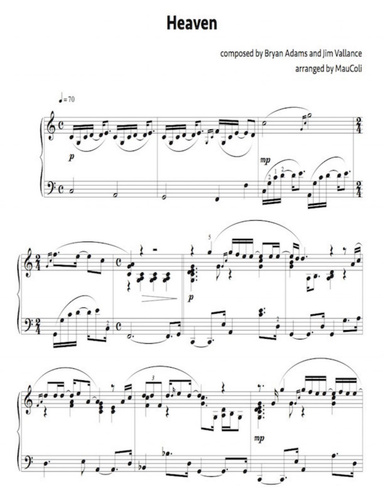 Heaven (piano sheet music)