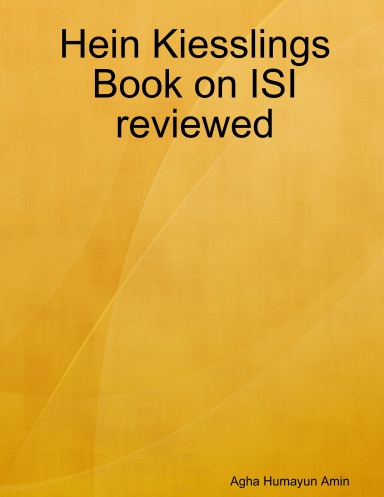 Hein Kiesslings Book on ISI reviewed