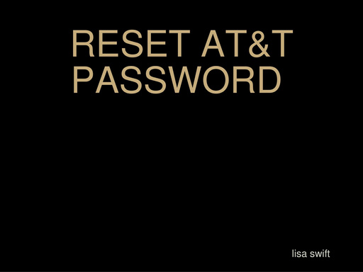 RESET AT&T PASSWORD