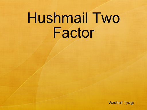 Hushmail Two Factor