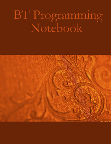 BT Programming Notebook