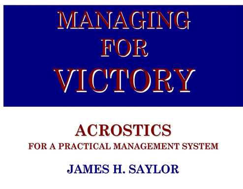 MANAGING FOR VICTORY ACROSTICS