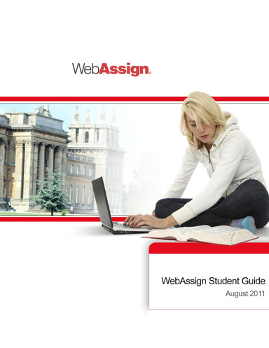 WebAssign Student Guide, August 2011