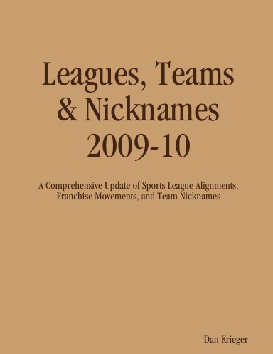 Leagues, Teams & Nicknames 2009-10