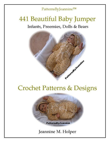 441 Sweet Jumper Set with Shell Accent - Crochet Pattern for Infants, Preemies, Dolls and Bears