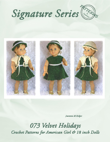 073 Velvet Holidays for American Girl and 18 Inch Doll Crochet Patterns