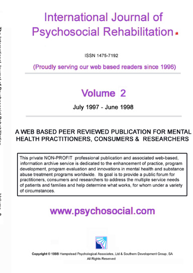 International Journal of Psychosocial Rehabilitation Vol. 2