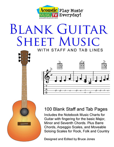 AMTV Guitar Blank Sheet Music with Staff and TAB Lines