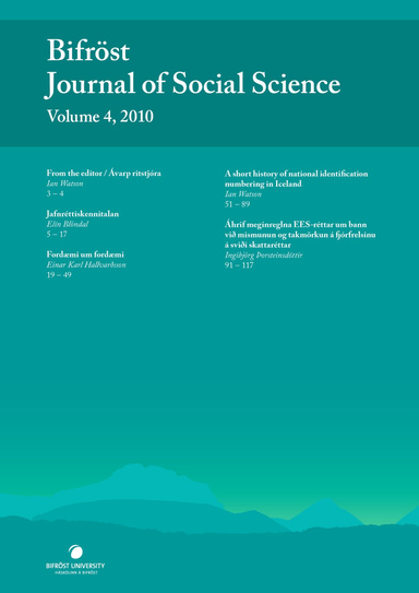 Bifröst Journal of Social Science 4 (2010)