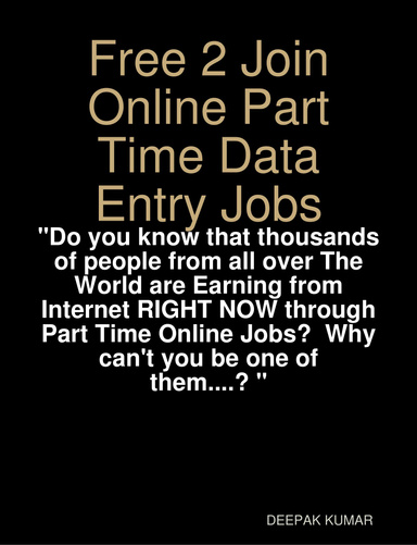 Free 2 Join Online Part Time Data Entry Jobs