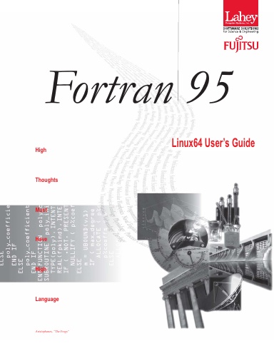 Lahey/Fujitsu Linux64 Fortran User's Guide