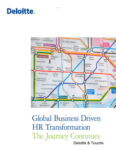 Global Business Driven HR Transformation:  The Journey Continues (Nook Version)