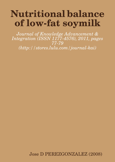Nutritional balance of low-fat soymilk