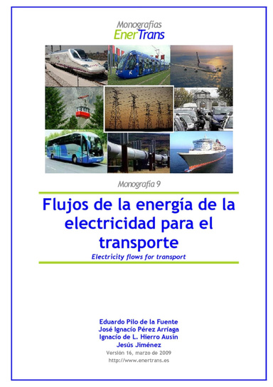 Flujos de la energía de la electricidad para el transporte