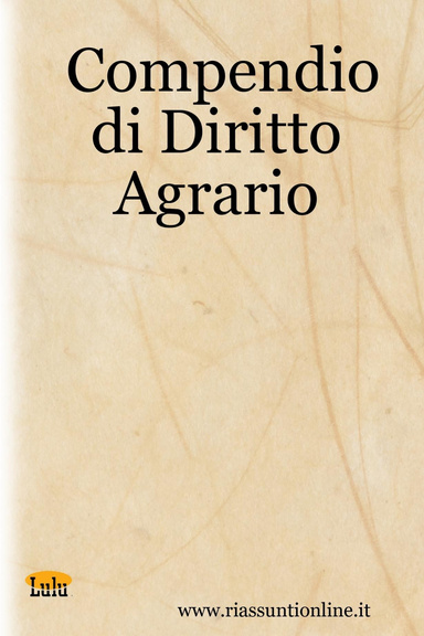 Compendio di Diritto Agrario