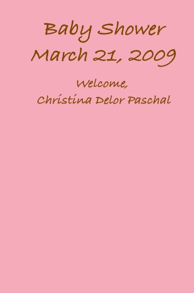 Baby Shower, March 21, 2009