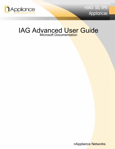 IAG Advanced User Guide (NN-DOC-SWUG-003)
