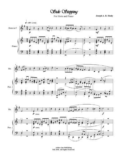 "Side Stepping For Horn and Piano"